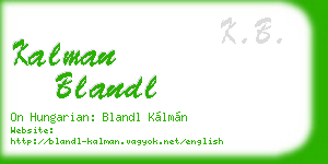 kalman blandl business card